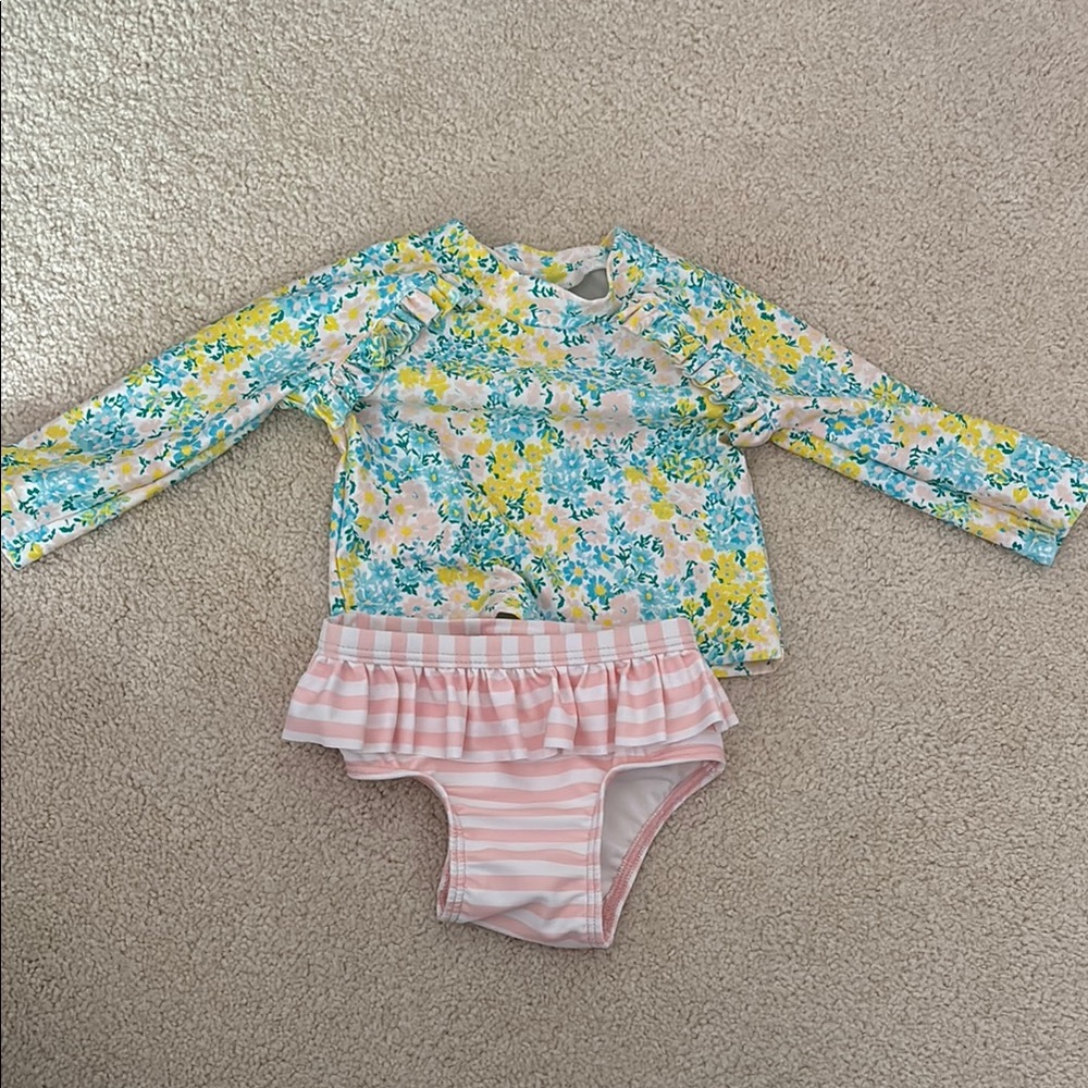 Tucker + Tate Yellow, Pink and Blue Rashguard Swim Set